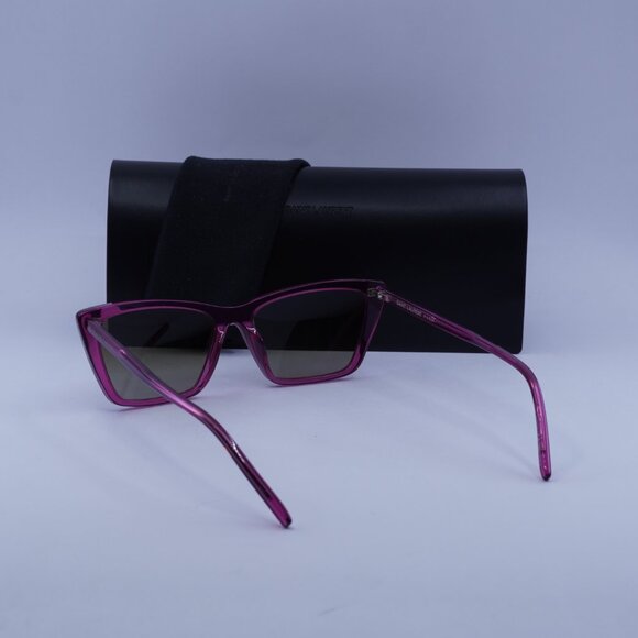 Saint Laurent SL737 MICA THIN 006 Cat Eye Sunglasses - Cyclamen/Khaki